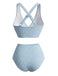 Elegant Light Blue 1980s Vintage Swimsuit 3