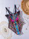 Elegant Pat 1980s Vintage Floral Swimsuit 5