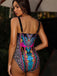Elegant Pat 1980s Vintage Floral Swimsuit 8