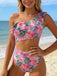 Pink 1980s Print One Shoulder One Piece One Piece Swimsuit 2