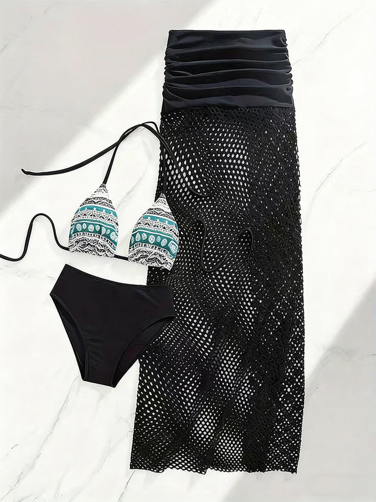 Elegant 1980s Vintage Halter Swimsuit 1