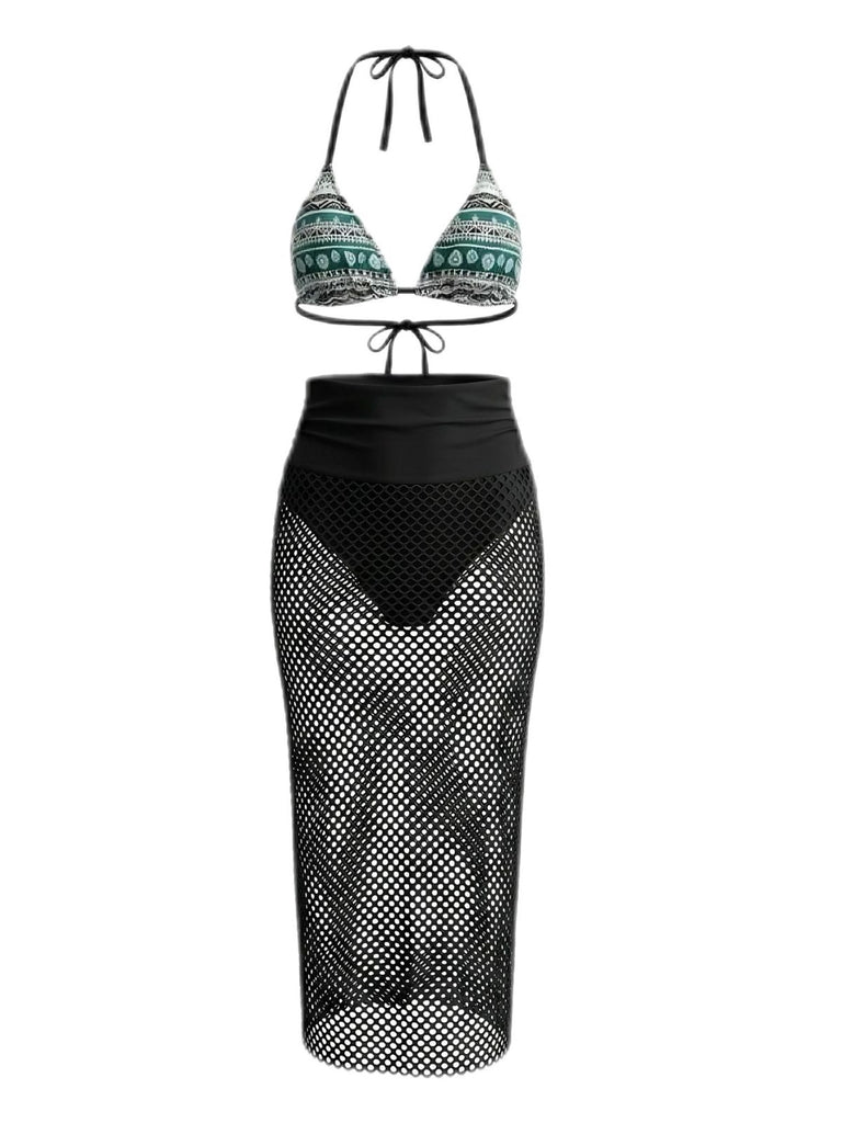 Elegant 1980s Vintage Halter Swimsuit 2