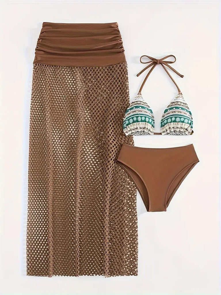 Elegant 1980s Vintage Halter Swimsuit 7