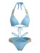 Bule 1980s Halter High Waist Bikini Set