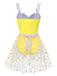 Yellow 1950s Suspender Swimsuit & Daisy Cover-Up