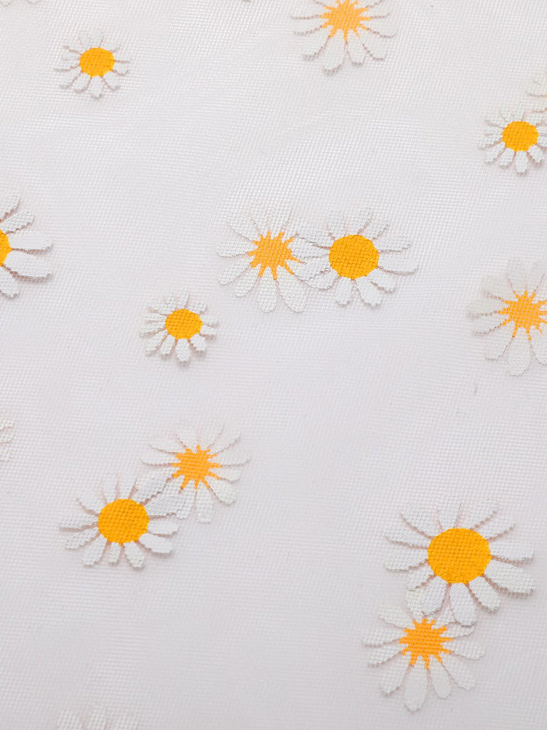 Yellow 1950s Suspender Swimsuit & Daisy Cover-Up