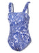 [Plus Size] 1960s Blue-and-white Porcelain Swimsuit & Cover-up