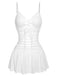 White 1960s Spaghetti Strap One-Piece Swimsuit