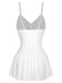 White 1960s Spaghetti Strap One-Piece Swimsuit