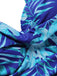 Royal Blue 1960s Tropical Plants Swimsuit Set