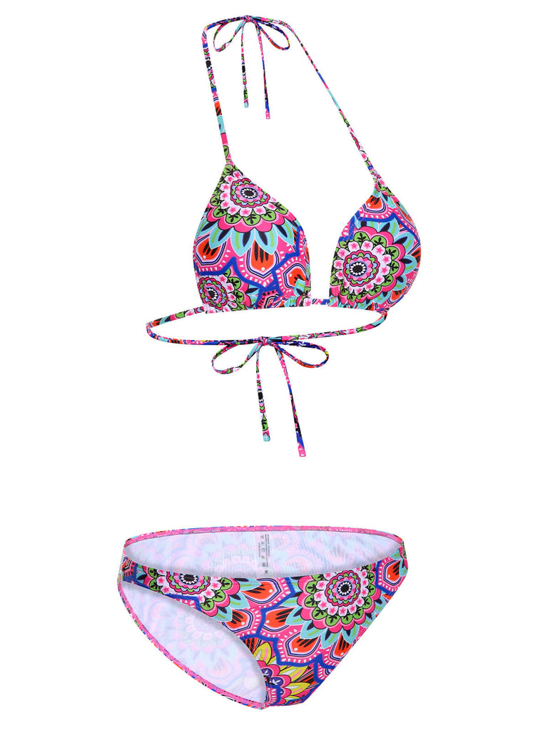 Multicolor 1930s Mandala Bikini Set & Cover-Up