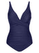 1950s Classic Solid One-Piece Swimsuit