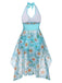 [Plus Size] 1930S Daisy Bow Halter Skirt Swimsuit