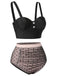 Black 1960s Polka Dots Mesh Swimsuit