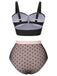 Black 1960s Polka Dots Mesh Swimsuit