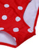 Red 1950s Polka Dot Shoulder Tie Swimsuit