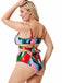 [Plus Size] 1930s Tropical Print Wrap Swimsuit & Cover Up