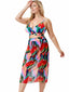 [Plus Size] 1930s Tropical Print Wrap Swimsuit & Cover Up
