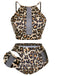 [Plus Size] 1940s Leopard Mesh Patchwork Swimsuit