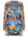[Plus Size] 1940s Spaghetti Strap Print Swimsuit & Cover-Up