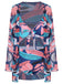 [Plus Size] 1940s Spaghetti Strap Print Swimsuit & Cover-Up
