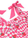 Pink 1960s Strawberry Plaid One-Piece Swimsuit