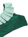 Dark Green 1940s Striped Ruffled Swimsuit