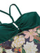 Multicolor 1960s Floral Halter One-Piece Swimsuit