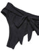 Black 1950s Ruffle Sleeve Split Swimsuit