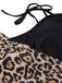 1950s Leopard Patchwork One-Piece Swimsuit