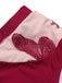 Wine Red 1950s Spaghetti Strap Butterflies Swimsuit