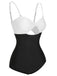 1950s Solid Cutout Halter Strap Swimsuit