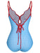 Blue 1950s Plaid Sling One-Piece Swimsuit