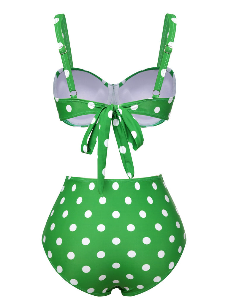 Vintage 1950s Polka Dots Strap Swimsuit