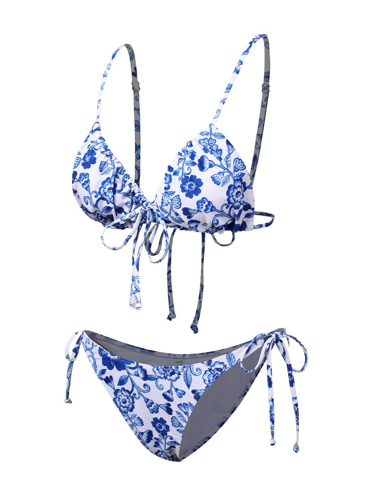 Blue & White 1950s Porcelain Strappy Bikini