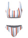 White 1950s Strap Stripes Swimsuit