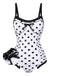 [Pre-Sale] White 1950s Polka Dots Strap Swimsuit