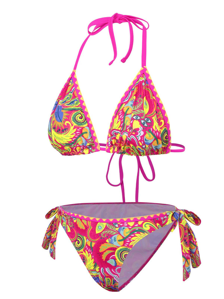 1970s Vintage Hippie Pattern Bikini Set