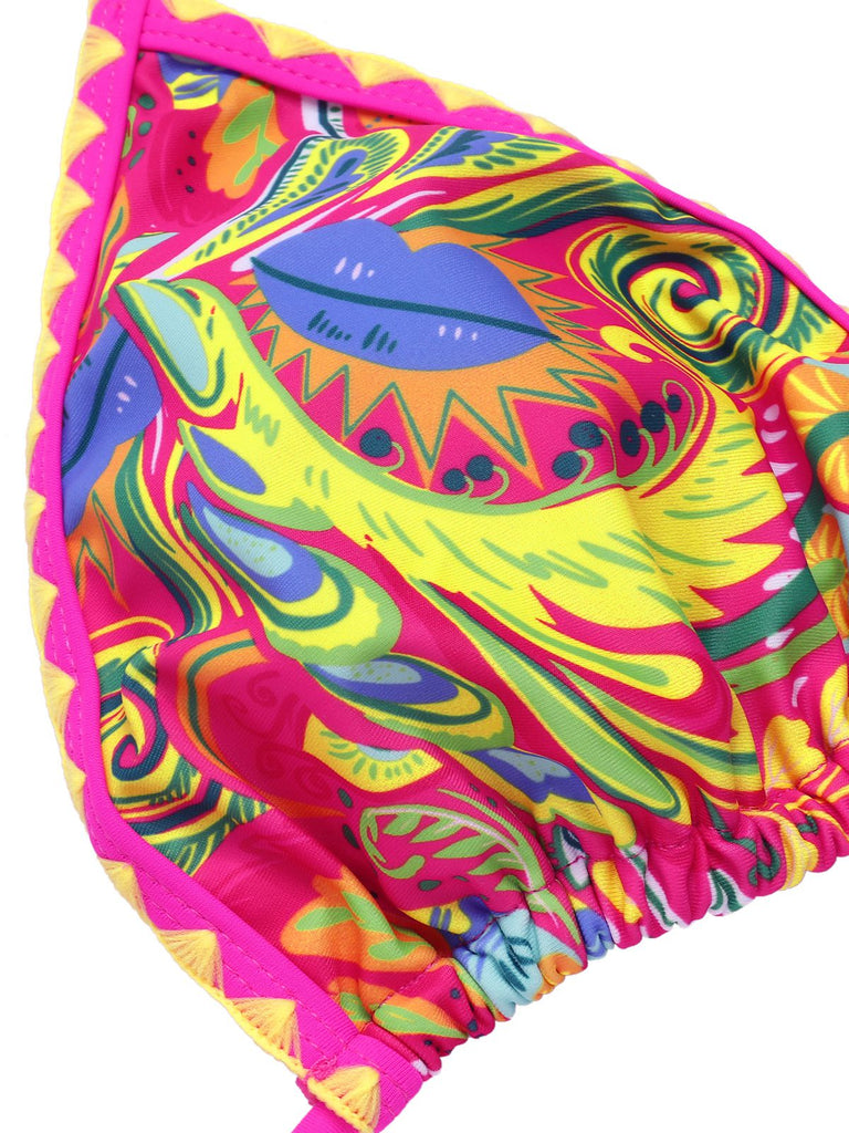 1970s Vintage Hippie Pattern Bikini Set