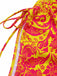 Orange 1970s Russian Floral Drawstring Strap Swimsuit
