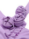 Lavender 1940s 3D Flowers Halter One-Piece Swimsuit