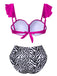 1950s Spaghetti Strap Leopard Ruffles Swimsuit