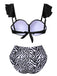 1950s Spaghetti Strap Leopard Ruffles Swimsuit