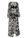 Black 1970s Leaves Strap Bikini & Long Cover-Up