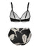 Black 1970s Leaves Strap Bikini & Long Cover-Up
