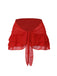 Red 1960s Solid Chiffon Skirt Cover-Up