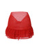 Red 1960s Solid Chiffon Skirt Cover-Up