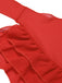 Red 1960s Solid Chiffon Skirt Cover-Up