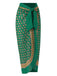 2PCS Green 1940s Flowers One-Piece Swimsuit & Cover-Up
