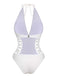 1930s Halter V-Neck Hollow One-Piece Swimsuit